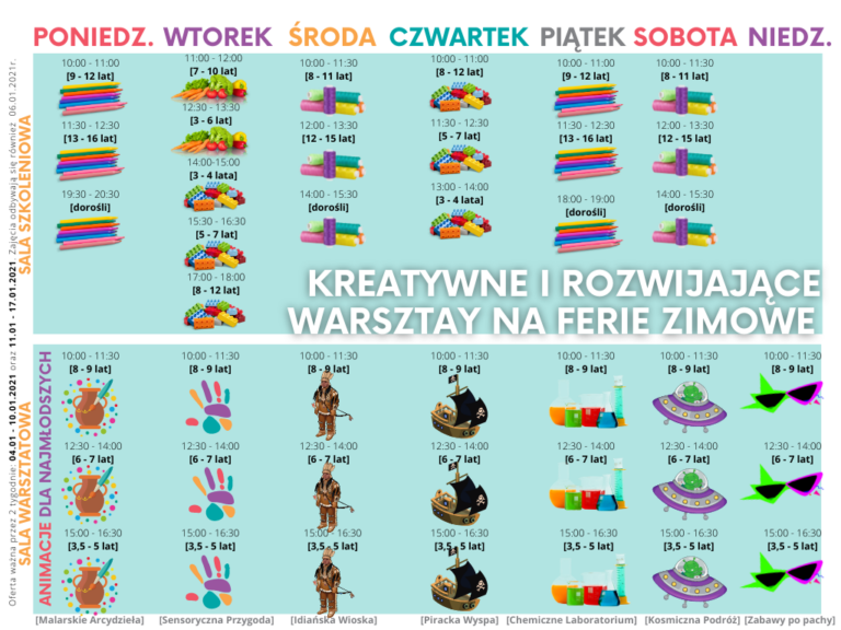 FERIE ZIMOWE W CSIPZ!! 59 GRAFIK WARSZTATOW CSIPZ2
