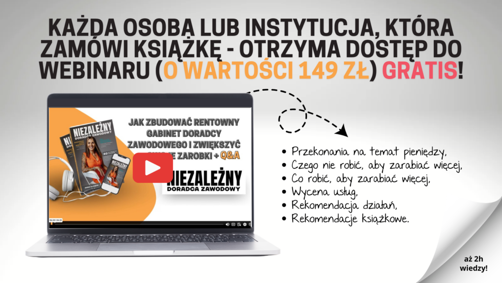 Książka "Niezależny Doradca Zawodowy" + webinar o pieniądzach i zarabianiu 2 niezalezny doradca zawodowy anna ploska csipz.pl zawodolona.pl ksiazka dla doradcow zawodowych