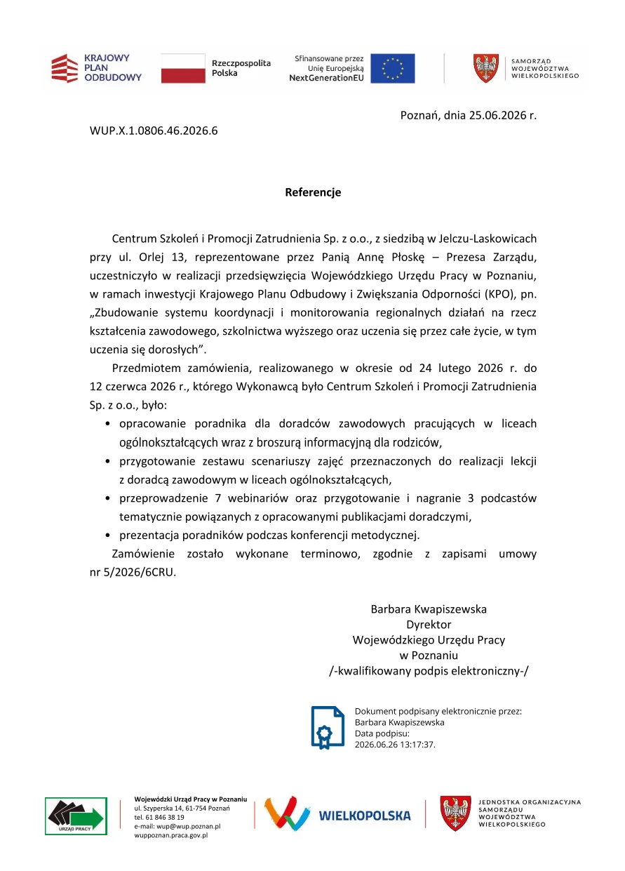 O mnie 20 anna ploska csipz kpo referencje poradnik scenariusze