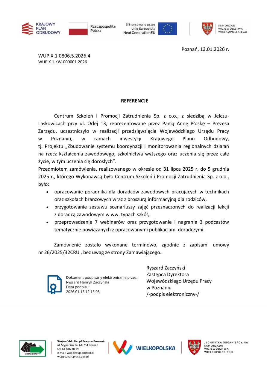 O mnie 22 referencje kpo csipz poradnik dla doradcow zawowodych szkoly branzowe technika webinary