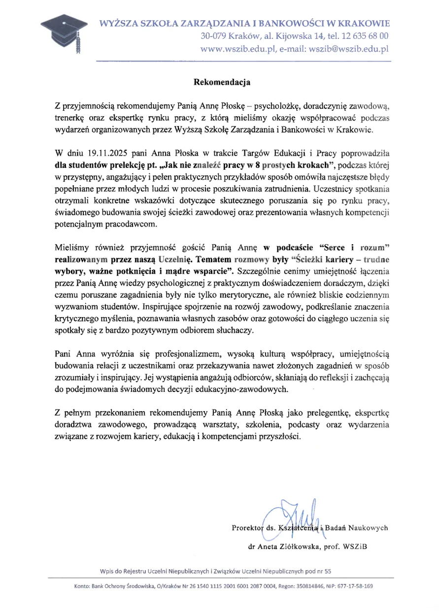 O mnie 19 rekomendacja wszib krakow relekcja jak nie znalesc pracy targi edukacji pracy